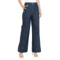 Womens Denim Trousers with Button Details
