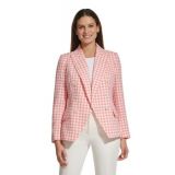 Womens Gingham Double Breasted Blazer