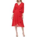 Womens Crinkled Windows Surplus Fit and Flare Dress
