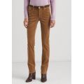 Stretch Corduroy Mid Rise Straight Pants