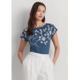 Floral Embroidered Jersey T-Shirt