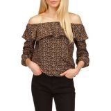Womens Paisley Off the Shoulder Peasant Top