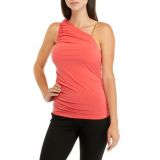 Womens Ruched One Shoulder Chain Top