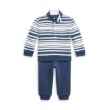Baby Boys Striped Cotton Pullover & Pants Set