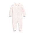 Baby Girls Floral Trim Cotton Coverall