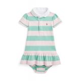 Baby Girls Striped Cotton Rugby Dress & Bloomer