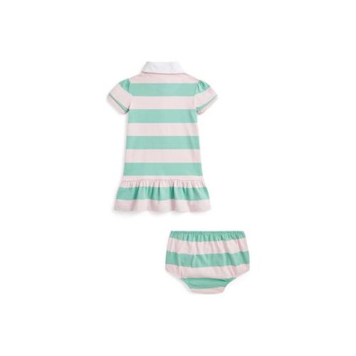 폴로 랄프로렌 Baby Girls Striped Cotton Rugby Dress & Bloomer