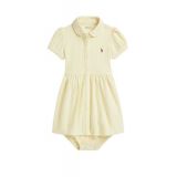 Baby Girl Striped Knit Oxford Shirtdress and Bloomer