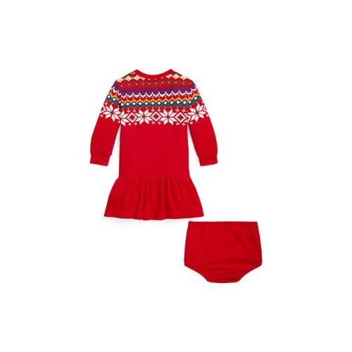 폴로 랄프로렌 Baby Girls Fair Isle Waffle-Knit Dress & Bloomer