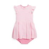 Baby Girls Striped Ottoman Ribbed Dress and Bloomer