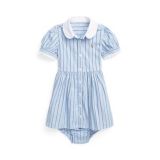 Baby Girls Striped Cotton Dress & Bloomer