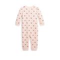 Baby Girls Floral Waffle Knit Henley Coverall
