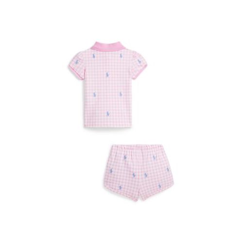 폴로 랄프로렌 Baby Girls Polo Pony Mesh Polo Shirt & Short Set