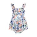 Baby Girls Tropical Printed Cotton Dress and Bloomer