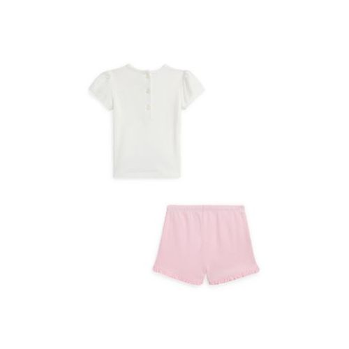 폴로 랄프로렌 Baby Girls Polo Bear Jersey Tee & Mesh Short Set