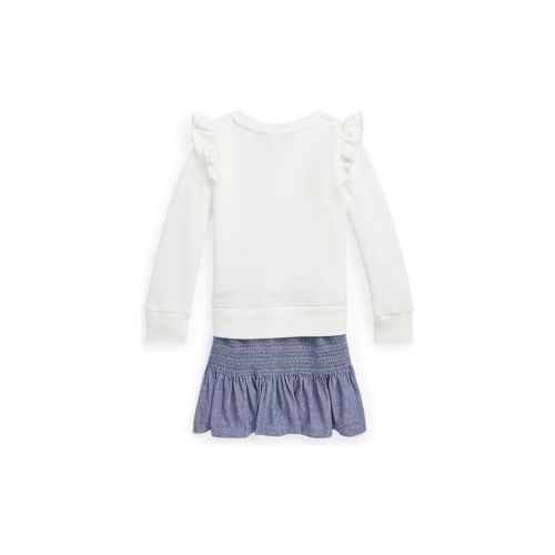 폴로 랄프로렌 Toddler Girls Chambray & Fleece Sweatshirt Dress