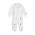 Baby Boys Embroidered Cotton Coveralls