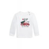 Baby Boys Polo Bear Logo Cotton Long Sleeve T-Shirt