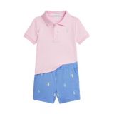 Baby Boys Mesh Polo Shirt & Short Set