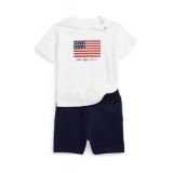 Baby Boys Flag Jersey T-Shirt & Fleece Shorts Set