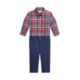 Baby Boys Plaid Cotton Shirt & Flex Abrasion Pants