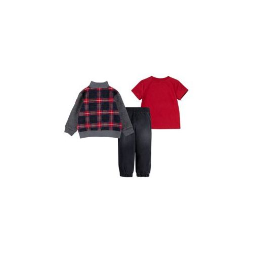 리바이스 Baby Boys 3-Piece Plaid Jacket T-Shirt Set