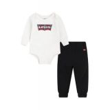 Baby Boys Long Sleeve Plaid Logo Bodysuit Set