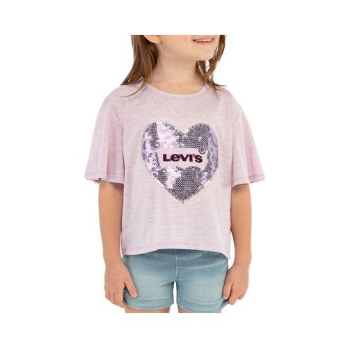 리바이스 Girls 4-6x Logo Sparkle Graphic T-Shirt