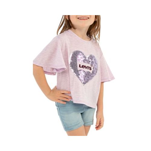 리바이스 Girls 4-6x Logo Sparkle Graphic T-Shirt