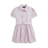 Girls 2-6x Belted Floral Cotton Oxford Dress