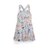Girls 2-6x Tropical Printed Linen Cotton Dress