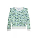 Girls 7-16 Floral Ruffled French Terry Sweatshirt