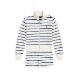 Girls 7-16 Striped Cotton Terry Jacket and Short Set