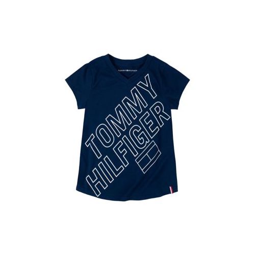 타미힐피거 Girls 7-16 Short Sleeve Foil Logo Graphic T-Shirt