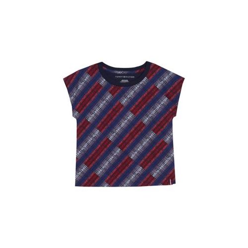 타미힐피거 Girls 7-16 Dolman Sleeve Repetitive Logo T-Shirt