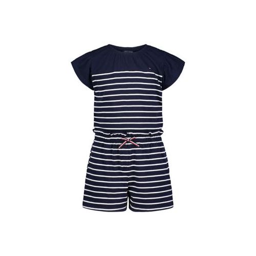 타미힐피거 Girls 7-16 Breton Stripe Short Sleeve Romper