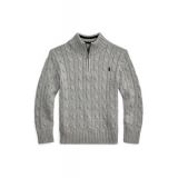Boys 2-7 Cable Knit Cotton 1/4 Zip Sweater