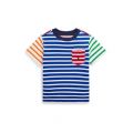 Baby Boys Striped Cotton Jersey Pocket T-Shirt