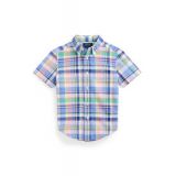 Boys 2-6x Plaid Cotton Oxford Short Sleeve Shirt