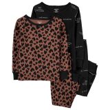Carters 4-Piece Cheetah 100% Snug Fit Cotton PJs