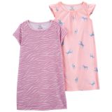 Carters 2-Pack Zebra Nightgowns