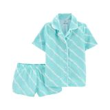 Carters 2-Piece Striped Loose Fit Coat-Style PJs