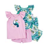 Carters 4-Piece Tropical Loose Fit Poly PJs