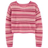 Carters Cropped Yarn-Dyed Stripe Sweater Top