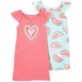 Carters 2-Pack Watermelon Nightgowns