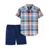 Carters 2-Piece Button-Front Shirt & Short Set