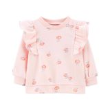Carters Floral Print Ruffle Pullover Sweater