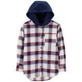 Carters Plaid Button-Front Hooded Shirt