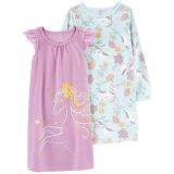 Carters 2-Pack Unicorn Nightgowns