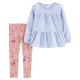 Carters 2-Piece Striped Tiered Top & Legging Set